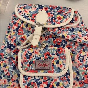 Cath Kidston White-Trim Floral Canvas Backpack